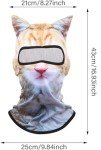 3D Cat Ski Balaclava Sheisty Face Mask with Ears Cute Animal Ski Mask for Music Festivals Raves Party Outdoor Activities 2pack cat+Dog