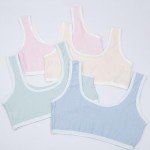 SIAEYINFY Girls Bra, 4PCS Girls Training Bra Cotton Bralette Seamless Cami Crop Bras (US, Age, 8 Years, 4 Packs Style D)