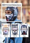 3D Cat Ski Balaclava Sheisty Face Mask with Ears Cute Animal Ski Mask for Music Festivals Raves Party Outdoor Activities 2pack cat+Dog