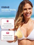 ENBAB Sticky Bra Push Up Inserts Set - Reusable Double Sided Adhesive Bra Pads with Triangle Nipple Covers, Invisible Waterproof Padding for Bikini, Sports Bras & Swimwear Beige