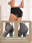 HOHOCHIN Women's Seamless Underwear High Waisted Tummy Control No Show Panties Full Coverage Stretch Briefs 4 Pack (US, Alpha, Small, Regular, Regular, D-4 Pack-2 Color)