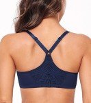 HACI Women's Front Closure Bra Underwire Unpadded T-Back Plus Size Lacy Full Coverage Racerback T-Shirt Unlined(Blue,36DD)