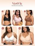Vertvie Womens Wireless Bras No Underwire Push Up Bra Seamless Supportive Full Coverage Everyday Bras Regular and Plus Size (Nude,3X-Large Plus)
