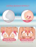 ENBAB Sticky Bra Push Up Inserts Set - Reusable Double Sided Adhesive Bra Pads with Triangle Nipple Covers, Invisible Waterproof Padding for Bikini, Sports Bras & Swimwear Beige