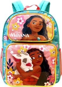 Fast Forward Kid’s Disney Licensed 16” Large School Backpacks with Multiple Pockets (Moana)