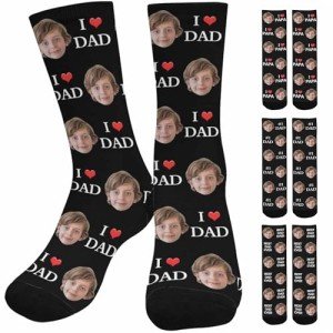 Artsadd Custom Face Socks with Pictures for Men Dad Gifts, Personalized Socks with Photos Customized Unisex Funny Crew Sock with Picture Father's Day Birthday Gifts for Dad Father Grandpa Husband