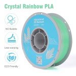 TECSONAR Crystal Rainbow PLA 3D Printer Filament, 4Rolls,1KG Spool(2.2lbs) 1.75mm Gradient Filament for Most FDM 3D Printers,4 Different Crystal Rainbow Colors