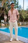 COOFANDY Men Sets Outfits 2 Piece Beach Wedding Shirts Casual Loose Pants