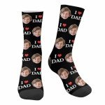 Artsadd Custom Face Socks with Pictures for Men Dad Gifts, Personalized Socks with Photos Customized Unisex Funny Crew Sock with Picture Father's Day Birthday Gifts for Dad Father Grandpa Husband