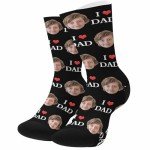 Artsadd Custom Face Socks with Pictures for Men Dad Gifts, Personalized Socks with Photos Customized Unisex Funny Crew Sock with Picture Father's Day Birthday Gifts for Dad Father Grandpa Husband