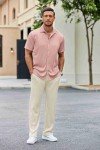 COOFANDY Men Sets Outfits 2 Piece Beach Wedding Shirts Casual Loose Pants
