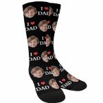 Artsadd Custom Face Socks with Pictures for Men Dad Gifts, Personalized Socks with Photos Customized Unisex Funny Crew Sock with Picture Father's Day Birthday Gifts for Dad Father Grandpa Husband