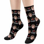 Artsadd Custom Face Socks with Pictures for Men Dad Gifts, Personalized Socks with Photos Customized Unisex Funny Crew Sock with Picture Father's Day Birthday Gifts for Dad Father Grandpa Husband