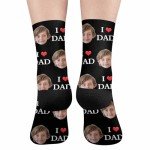 Artsadd Custom Face Socks with Pictures for Men Dad Gifts, Personalized Socks with Photos Customized Unisex Funny Crew Sock with Picture Father's Day Birthday Gifts for Dad Father Grandpa Husband