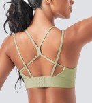 ULTREAGLE Strappy Sports Bras for Women - Open Back Padded Yoga Gym Bra Low Impact Womens Workout Tops