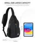 WATERFLY RFID Crossbody Sling Backpack Sling Bag Travel Hiking Chest Bag Daypack