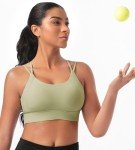 ULTREAGLE Strappy Sports Bras for Women - Open Back Padded Yoga Gym Bra Low Impact Womens Workout Tops