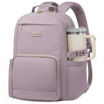 LOVEVOOK Laptop Backpack for Women with Pouch Pocket for Large Capacity Cup,18 Inch Laptop Computer Bag Travel Backpack Purse,Waterproof Work Business Backpack College Teacher Bags,Grayish Purple