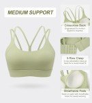 ULTREAGLE Strappy Sports Bras for Women - Open Back Padded Yoga Gym Bra Low Impact Womens Workout Tops