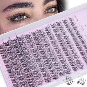 Wispy Lash Clusters Natural Eyelash Clusters Invisible Thin Band 8-16mm Cluster Eyelash Extension DIY Lash Extensions with D Curl-Wide Span Individual Lashes by WTVANE