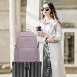 LOVEVOOK Laptop Backpack for Women with Pouch Pocket for Large Capacity Cup,18 Inch Laptop Computer Bag Travel Backpack Purse,Waterproof Work Business Backpack College Teacher Bags,Grayish Purple