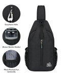 WATERFLY RFID Crossbody Sling Backpack Sling Bag Travel Hiking Chest Bag Daypack