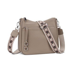 befen Genuine Leather Crossbody bag for Women, Brown Leather Purse Women's Hobo Crossbody Purse Shoulder Handbags with Adjustable Wide Shoulder Strap for Everyday and Travel，Grey
