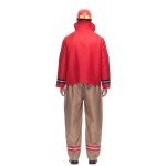 EraSpooky Men's Firefighter Costume Novelty Adult Fireman Uniform with Helmet Multicoloured