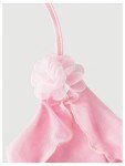 WDIRARA Women's 3D Flower Tie Front Ruffle Trim Halter Top Tie Backless Camisole Pink Solid Large
