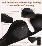 DotVol Women's Multiway Deep U Plunge Padded Push Up Convertible Bra(Black,36DD)