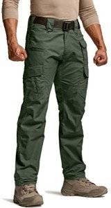 CQR Men's Tactical Pants, Water Resistant Ripstop Cargo Pants, Lightweight EDC Work Hiking Pants, Outdoor Apparel, Raider Mag Green Kelp, 40W x 34L