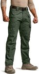 CQR Men's Tactical Pants, Water Resistant Ripstop Cargo Pants, Lightweight EDC Work Hiking Pants, Outdoor Apparel, Raider Mag Green Kelp, 40W x 34L