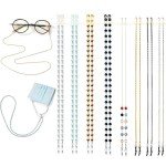Damanse Eyeglass Chain,8 Pcs Beaded Eye Glasses Strap Holders around Neck For Women & Girls, Sunglasses Mask Necklace Lanyard (8pcs-d)