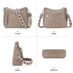 befen Genuine Leather Crossbody bag for Women, Brown Leather Purse Women's Hobo Crossbody Purse Shoulder Handbags with Adjustable Wide Shoulder Strap for Everyday and Travel，Grey