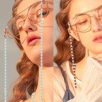 Damanse Eyeglass Chain,8 Pcs Beaded Eye Glasses Strap Holders around Neck For Women & Girls, Sunglasses Mask Necklace Lanyard (8pcs-d)