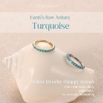 BodyBonita Turquoise Nose Rings Hoops for Women - 316L Surgical Steel Clicker Nose Piercings 20G Segment Cartilage Helix Rook Tragus Conch Daith Earrings Septum Lip Jewelry 7mm Silver