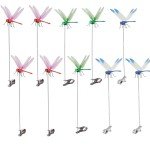 3 PCS Outdoor Fake Dragonfly Rod Clip, 3D Dragon Fly Garden Stakes & Hat Simulation Decor, Insert Pole Clip, Removable Natural Waterproof Decoration for Garden, Patio, Balcony(10PC-D)