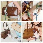 Floramos Cute Initials Charm Rope Keychain for Women Men Carabiner Knot Lanyard Keyring, Charms for Purse Handbag Backpacks