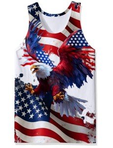 American Flag Tank Top Men 4th of July Tank Tops for Men Novelty Print USA Tank Top XL