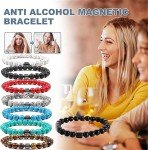 WUPKL Glame Anti Alcohol Bracelet, Glame International Anti Alcohol Bracelet, GM Magnetic Bead to Reduce the Urge to Drink,Relieve Anxiety and Stress (2PC-D)