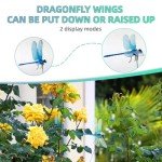 3 PCS Outdoor Fake Dragonfly Rod Clip, 3D Dragon Fly Garden Stakes & Hat Simulation Decor, Insert Pole Clip, Removable Natural Waterproof Decoration for Garden, Patio, Balcony(10PC-D)