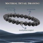 WUPKL Glame Anti Alcohol Bracelet, Glame International Anti Alcohol Bracelet, GM Magnetic Bead to Reduce the Urge to Drink,Relieve Anxiety and Stress (2PC-D)