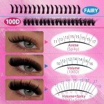 Spiky Volume Lash Extension 312pcs 100D Lash Clusters with Lash Spikes 8-19mm Mega Thick Eyelash Extensions Wispy Lash Clusters DIY Spiky Lash Extension D Curl Individual Lashes Clusters by Anforlin