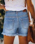 onlypuff Denim Short for Women High Waist Jean Shorts High Rise Cut Off Summer Hot Shorts Blue M