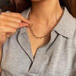 TYEOFWMN Chunky Gold Necklace Gold Chain Necklace for Women Trendy Toggle Necklaces for Women Men