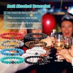 WUPKL Glame Anti Alcohol Bracelet, Glame International Anti Alcohol Bracelet, GM Magnetic Bead to Reduce the Urge to Drink,Relieve Anxiety and Stress (2PC-D)