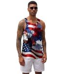 American Flag Tank Top Men 4th of July Tank Tops for Men Novelty Print USA Tank Top XL