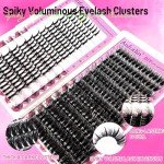 Spiky Volume Lash Extension 312pcs 100D Lash Clusters with Lash Spikes 8-19mm Mega Thick Eyelash Extensions Wispy Lash Clusters DIY Spiky Lash Extension D Curl Individual Lashes Clusters by Anforlin