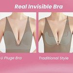 Invisible Adhesive Push-Up Bra - Sticky Strapless Bra with Clear Nipple Cover for Backless Dresses/Tops Black D