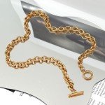 TYEOFWMN Chunky Gold Necklace Gold Chain Necklace for Women Trendy Toggle Necklaces for Women Men
